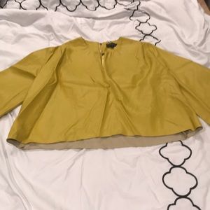 Faux leather crop shirt